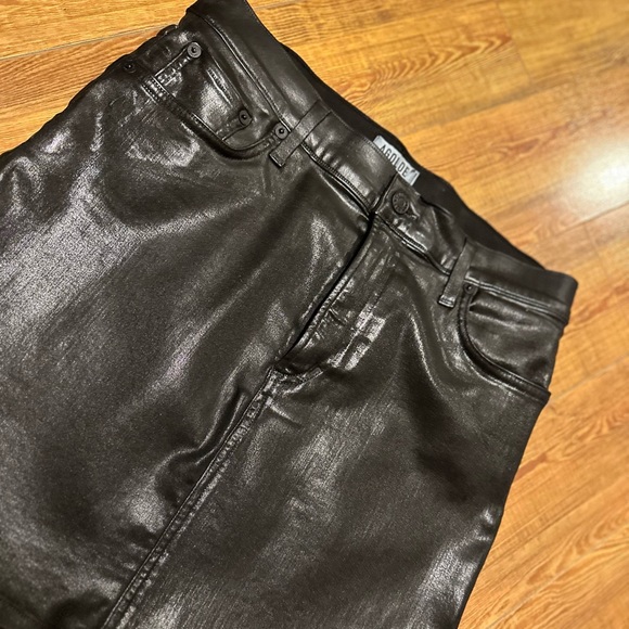 AGOLDE Lydia Skirt in Black Leatherette size 29 - Picture 3 of 4